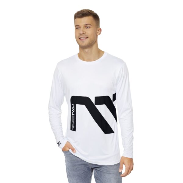 Men's Long Sleeve Performance Shirt - Modern WRAP AROUND Graphic Design - Image 3
